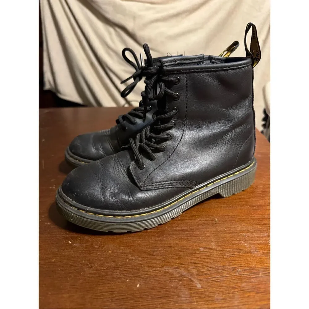 Black leather doc martens size 3